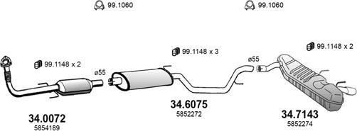 ASSO ART3593 - Система выпуска ОГ avtokuzovplus.com.ua