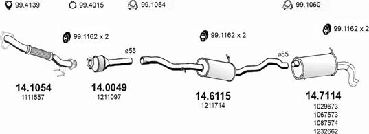 ASSO ART3608 - Система выпуска ОГ avtokuzovplus.com.ua