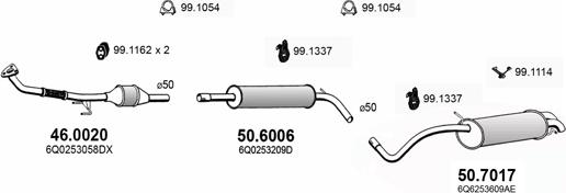 ASSO ART3644 - Система випуску ОГ autocars.com.ua