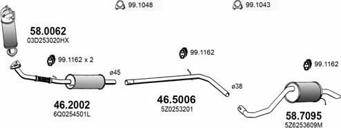ASSO ART3773 - Система випуску ОГ autocars.com.ua