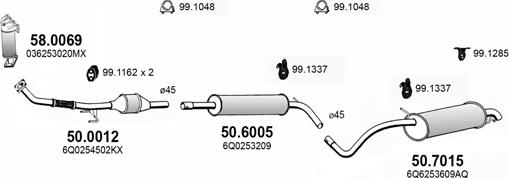 ASSO ART3787 - Система выпуска ОГ avtokuzovplus.com.ua