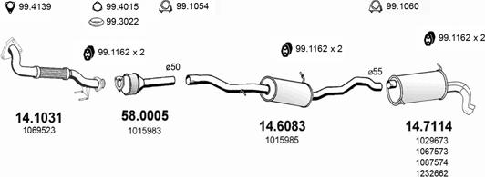 ASSO ART3800 - Система випуску ОГ autocars.com.ua