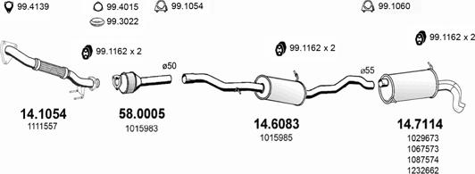 ASSO ART3802 - Система випуску ОГ autocars.com.ua