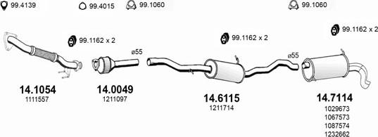 ASSO ART3803 - Система выпуска ОГ avtokuzovplus.com.ua