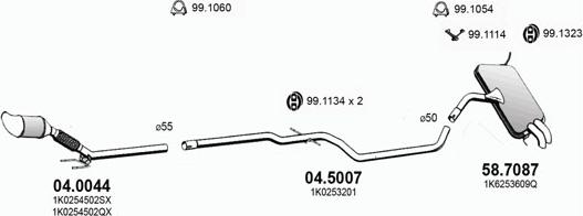 ASSO ART3883 - Система випуску ОГ autocars.com.ua
