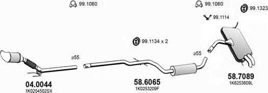 ASSO ART3887 - Система випуску ОГ autocars.com.ua