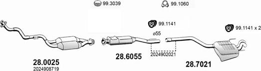 ASSO ART4013 - Система выпуска ОГ avtokuzovplus.com.ua