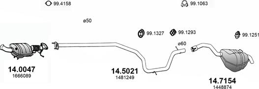 ASSO ART4091 - Система випуску ОГ autocars.com.ua