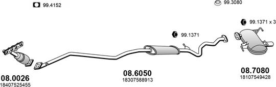 ASSO ART4274 - Система випуску ОГ autocars.com.ua