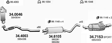 ASSO ART4350 - Система выпуска ОГ avtokuzovplus.com.ua