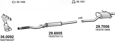 ASSO ART4413 - Система випуску ОГ autocars.com.ua