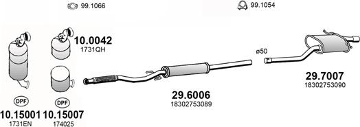 ASSO ART4414 - Система випуску ОГ autocars.com.ua