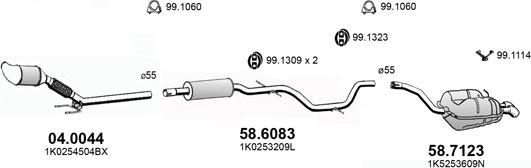 ASSO ART4435 - Система випуску ОГ autocars.com.ua