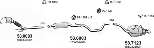 ASSO ART4438 - Система випуску ОГ autocars.com.ua