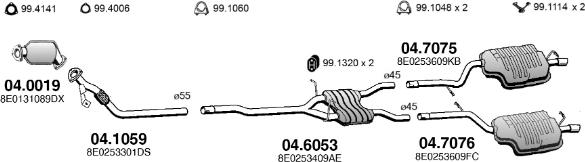 ASSO ART4463 - Система випуску ОГ autocars.com.ua