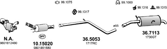 ASSO ART4544 - Система випуску ОГ autocars.com.ua
