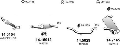 ASSO ART4704 - Система випуску ОГ autocars.com.ua