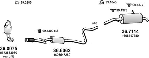 ASSO ART4994 - Система випуску ОГ autocars.com.ua
