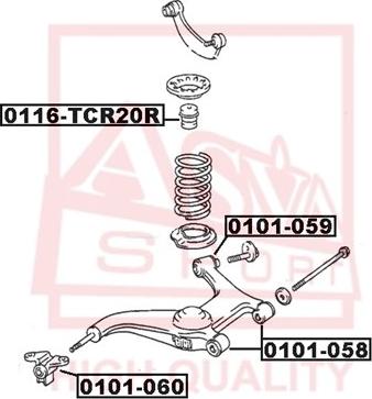 ASVA 0101-060 - Сайлентблок, важеля підвіски колеса autocars.com.ua