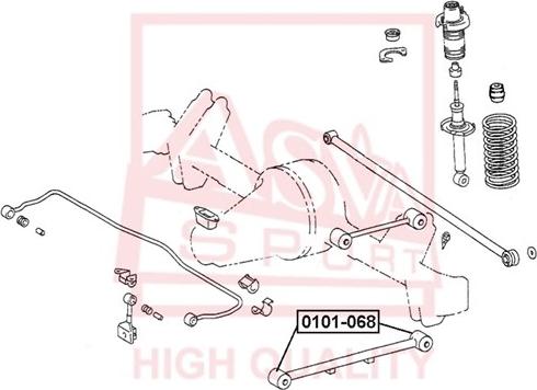 ASVA 0101-068 - Сайлентблок, важеля підвіски колеса autocars.com.ua