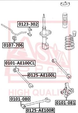 ASVA 0101-081 - Сайлентблок, важеля підвіски колеса autocars.com.ua