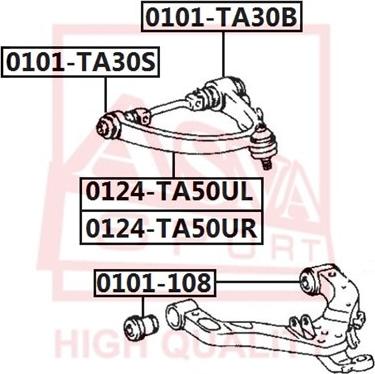 ASVA 0124-TA50UR - Важіль незалежної підвіски колеса autocars.com.ua