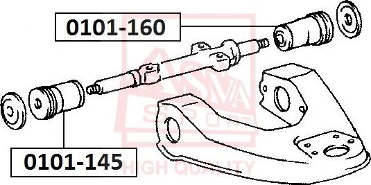 ASVA 0101-160 - Сайлентблок, важеля підвіски колеса autocars.com.ua