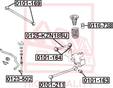 ASVA 0101-211 - Сайлентблок, рычаг подвески колеса avtokuzovplus.com.ua