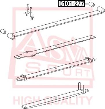 ASVA 0101-277 - Сайлентблок, важеля підвіски колеса autocars.com.ua