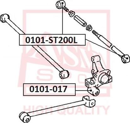 ASVA 0101-ST200L - Сайлентблок, важеля підвіски колеса autocars.com.ua