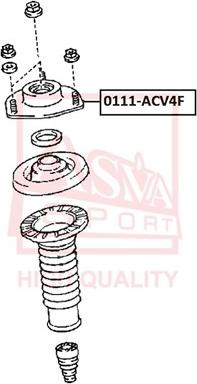 ASVA 0111-ACV4F - Опора стійки амортизатора, подушка autocars.com.ua