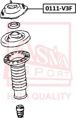 ASVA 0111-V3F - Опора стійки амортизатора, подушка autocars.com.ua