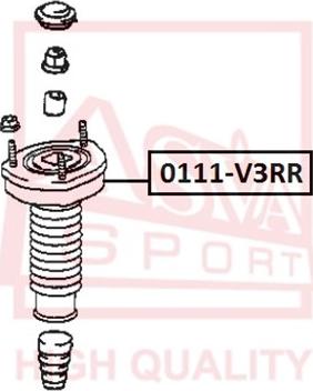 ASVA 0111-V3RR - Опора стійки амортизатора, подушка autocars.com.ua