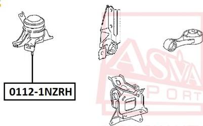 ASVA 0112-1NZRH - Подушка, підвіска двигуна autocars.com.ua