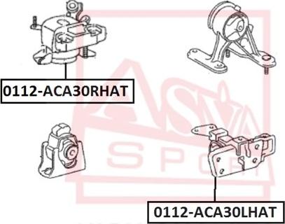 ASVA 0112-ACA30LHAT - Подушка, підвіска двигуна autocars.com.ua