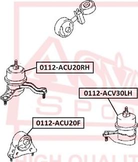 ASVA 0112-ACU20F - Подушка, опора, подвеска двигателя avtokuzovplus.com.ua