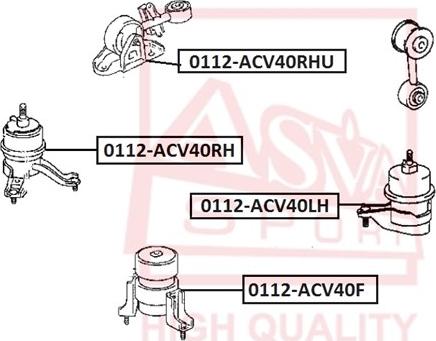 ASVA 0112-ACV40RHU - Подушка, опора, подвеска двигателя avtokuzovplus.com.ua