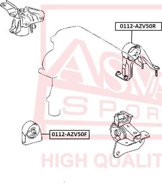 ASVA 0112-AZV50F - Подушка, підвіска двигуна autocars.com.ua