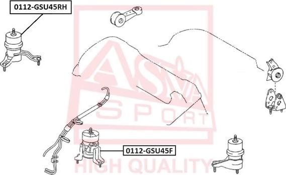 ASVA 0112-GSU45F - Подушка, підвіска двигуна autocars.com.ua