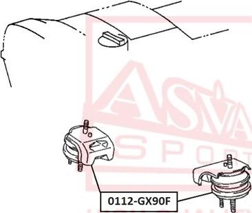 ASVA 0112-GX90F - Подушка, підвіска двигуна autocars.com.ua