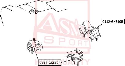 ASVA 0112-GXE10F - Подушка, підвіска двигуна autocars.com.ua