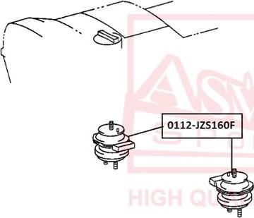 ASVA 0112-JZS160F - Подушка, підвіска двигуна autocars.com.ua