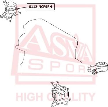 ASVA 0112-NCP9RH - Подушка, підвіска двигуна autocars.com.ua