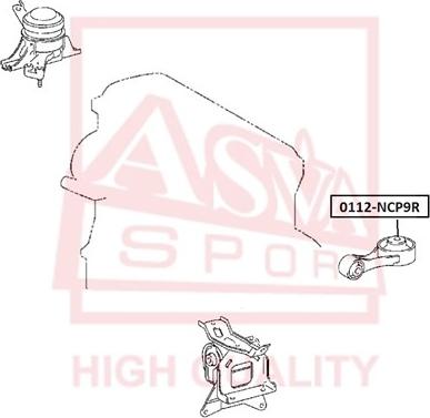 ASVA 0112-NCP9R - Подушка, підвіска двигуна autocars.com.ua