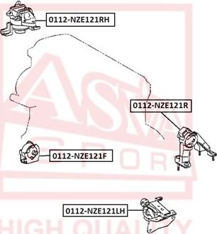 ASVA 0112-NZE121F - Подушка, підвіска двигуна autocars.com.ua