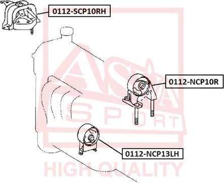 ASVA 0112-SCP10RH - Подушка, підвіска двигуна autocars.com.ua