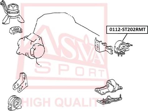 ASVA 0112-ST202RMT - Подушка, підвіска двигуна autocars.com.ua