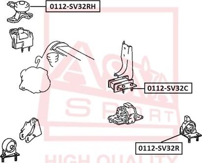 ASVA 0112-SV32R - Подушка, опора, подвеска двигателя avtokuzovplus.com.ua