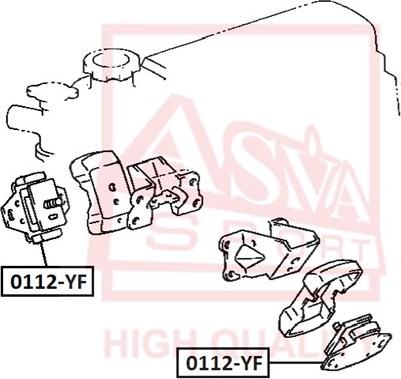 ASVA 0112-YF - Подушка, підвіска двигуна autocars.com.ua