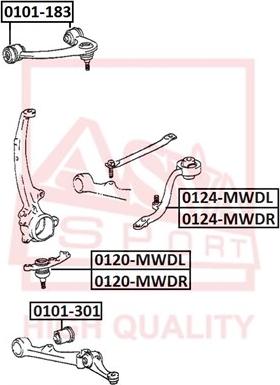 ASVA 0120-MWDL - Шаровая опора, несущий / направляющий шарнир avtokuzovplus.com.ua